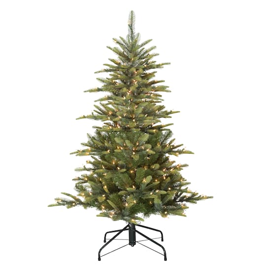 4.5Ft Pre-Lit Aspen Fir Artificial Christmas Tree, Clear Lights By Puleo International in Green | 4.5 ft | Michaels®